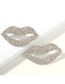 Fashion Lips Alloy Diamond Letter Lip Stud Earrings