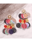 Fashion Color Alloy Resin Color Sequin Earrings
