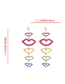 Fashion Color Alloy Diamond Colored Lip Stud Earrings