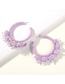 Fashion Purple Alloy Rice Beads Round Earrings