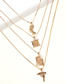 Fashion Gold Alloy Human Head Letter Multi-layer Necklace