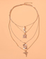 Fashion Gold Alloy Human Head Letter Multi-layer Necklace
