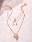 Fashion Gold Alloy Cross Lotus Coco Multilayer Necklace