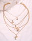 Fashion Gold Alloy Letter Sun Head Multi-layer Necklace