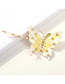 Fashion Solid (small) Yellow Alloy Diamond Butterfly Hairpin