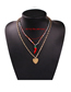 Fashion Gold Alloy Resin Rice Beads Love Small Pepper Necklace