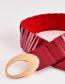 Fashion Z113 Red Faux Leather Openwork Elastic Belt