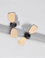Fashion Black Natural Faceted Stone Geometric Earrings