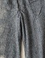 Fashion Dark Gray Plaid Bow Pants