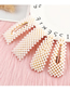 Fashion Gold Hollow Long Triangle Pearl Hairpin