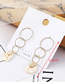 Fashion Gold Gold Plated Three-ring Tassel  Silver Needle Stud Earrings