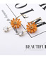 Fashion Orange Plated Gold Lotus Earrings