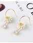 Fashion White Plated Gold Lotus Earrings