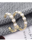 Fashion Gold Plated Gold Semi-circular Cutout  Silver Needle Earrings