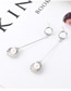 Fashion Platinum Plated Gold Fringed Shell Pearl  Silver Needle Earrings