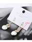 Fashion Gold Plated Gold Sunflower Natural Pearl  Silver Needle Earrings