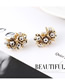 Fashion Gold Plated Gold Flower  Silver Needle Earrings