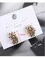 Fashion Gold Plated Gold Flower  Silver Needle Earrings
