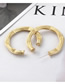 Fashion Dumb Gold Hollow  Silver Pin Earrings