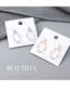 Fashion Platinum Plated Gold Circle Cutout  Silver Needle Earrings