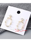 Fashion 14k Gold Plated Gold Circle Cutout  Silver Needle Earrings