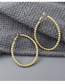 Fashion Dumb Gold Large Circle Cutout  Silver Needle Earrings