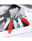 Fashion Red Flower Feather Earrings