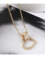Fashion 14k Gold Lock Zircon Necklace