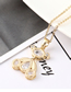 Fashion 14k Gold Cute Bear Zircon Necklace