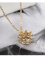 Fashion 14k Gold Crown Zircon Necklace