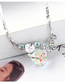 Fashion Rose Red + Light Rose Butterfly Crystal Love Crystal Necklace