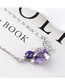 Fashion Violet + Purple Butterfly Crystal Love Crystal Necklace