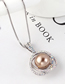Fashion Gray Flower Ball Orb Crystal Necklace