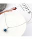 Fashion Dark Blue Flower Ball Orb Crystal Necklace