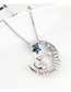 Fashion Golden Phantom Chasing Star Arch Moon Cat Crystal Necklace
