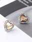Fashion Denim Blue Crystal Stud Earrings - Sweetheart