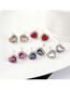 Fashion Light Red Crystal Stud Earrings - Sweetheart