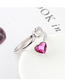 Fashion Light Red Crystal Ring - Heart Love