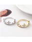 Fashion Platinum Zircon Ring - Crown Ring