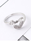 Fashion 14k Gold Zircon Ring - Heart Shaped Letter Ring