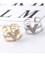 Fashion 14k Gold Zircon Ring - V Letter
