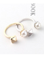Fashion 14k Gold Zircon Ring - Love Square Drill
