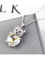 Fashion Colorful White Crystal Necklace - Bear Heart