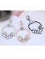 Fashion Gold Metal Ring Gemstone Stud Earrings