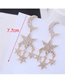 Fashion Gold Metal Flash Diamond Star Earrings