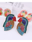Fashion Color Metal-studded Bird Earrings