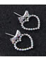 Fashion Silver Bow Love Earrings