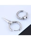 Fashion Silver Titanium Steel Skull Earrings Single