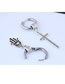 Fashion Silver Titanium Steel Cross Stud Earrings