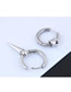 Fashion Silver Titanium Steel Stud Earrings Single